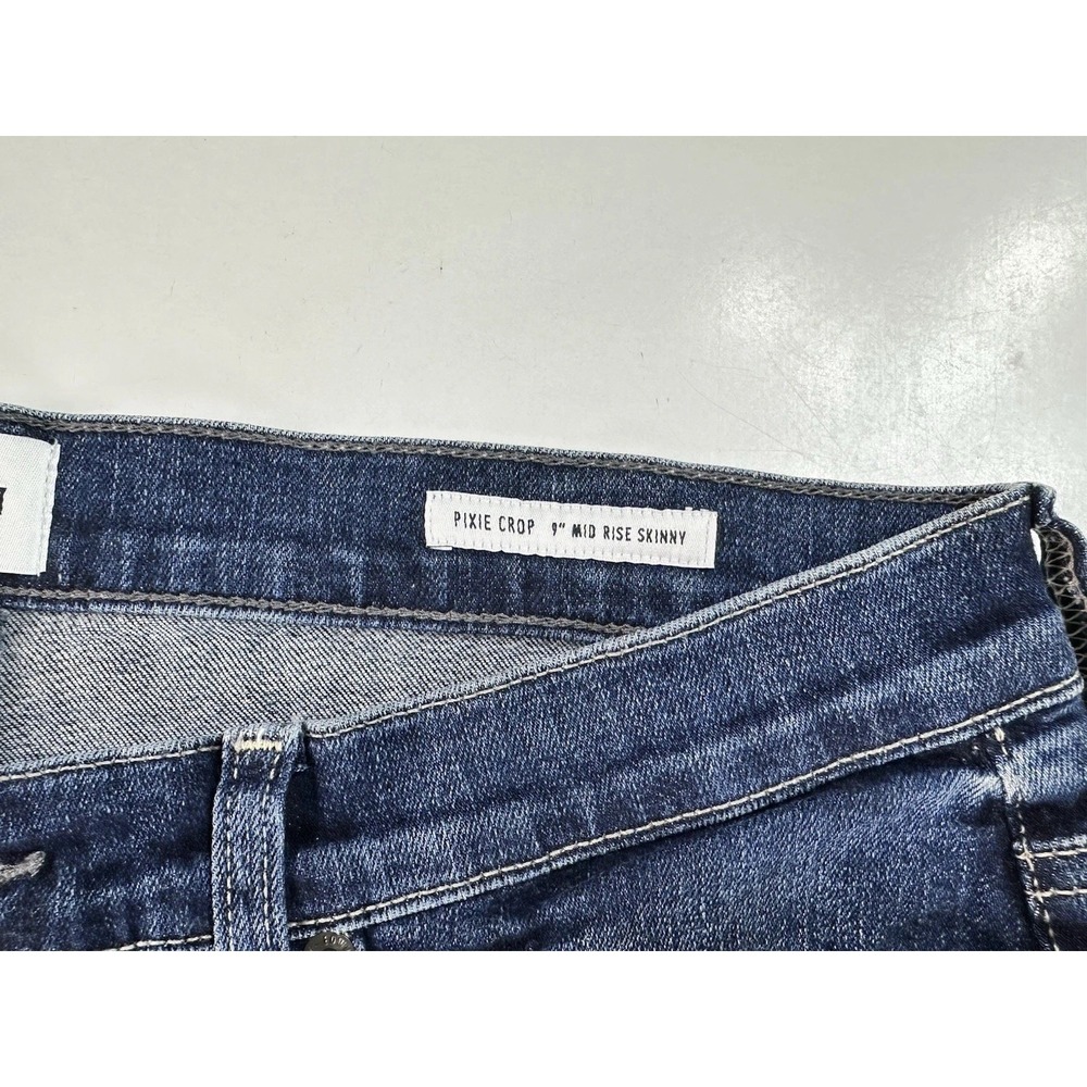 Edwin Pixie Crop 9" Mid‎ Rise Skinny Jeans Ritual Color Size 32 - Picture 10 of 15